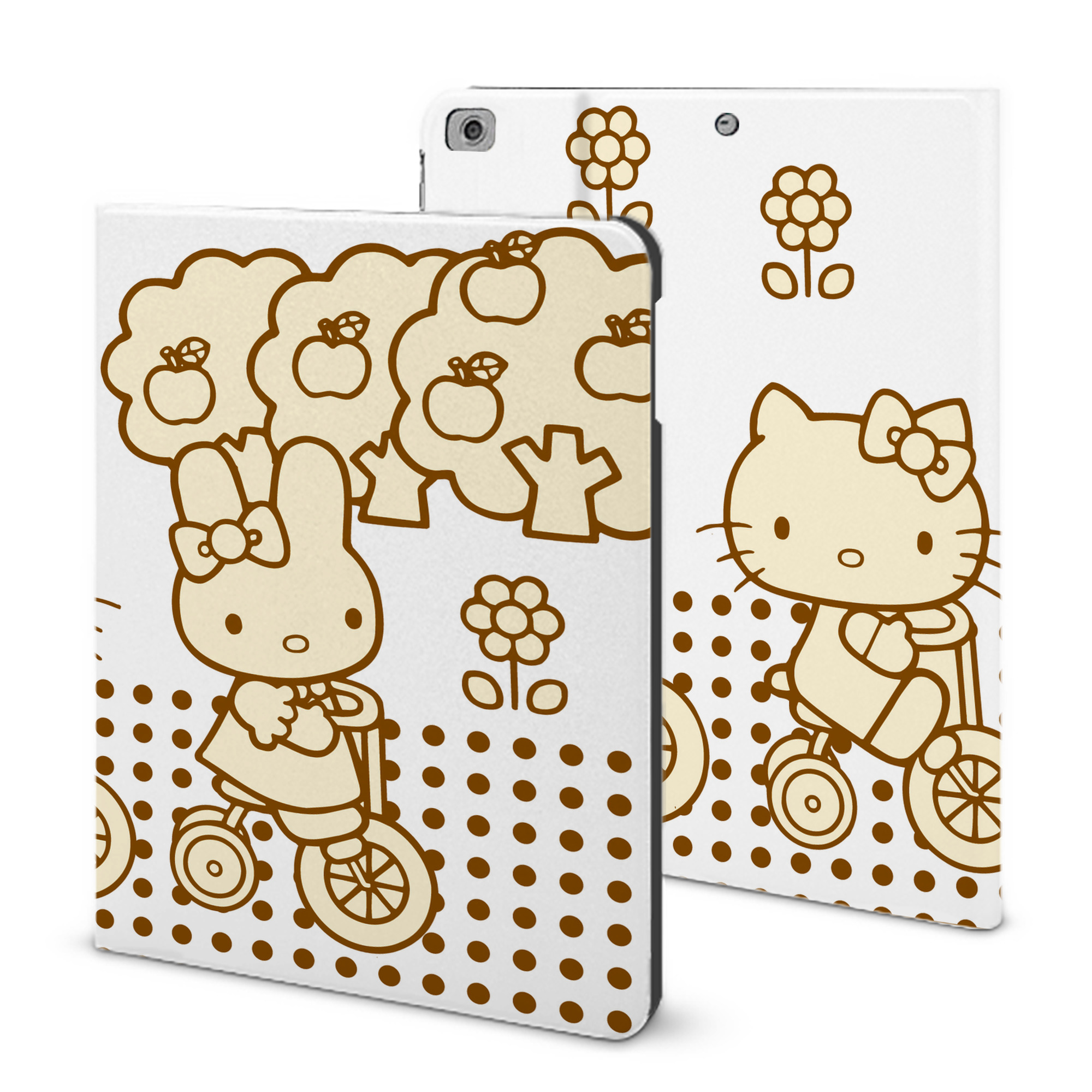 （画像用） Hello Kitty ハローキティ IPad ケース ブック型 PUレザー TPU 耐衝撃 軽量 薄型 ペン収納なし 全面保護 IPad 各モデル対応